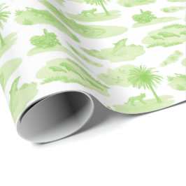 Florida Toile (Lime Green) Wrapping Paper Presentpapper
