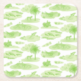 Florida Toile Underlägg (Lime Green) Papper Kvadrat