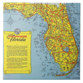 Florida Tourist Karta Ceramic Tile Kakelplatta