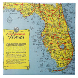 Florida Tourist Karta Ceramic Tile Kakelplatta