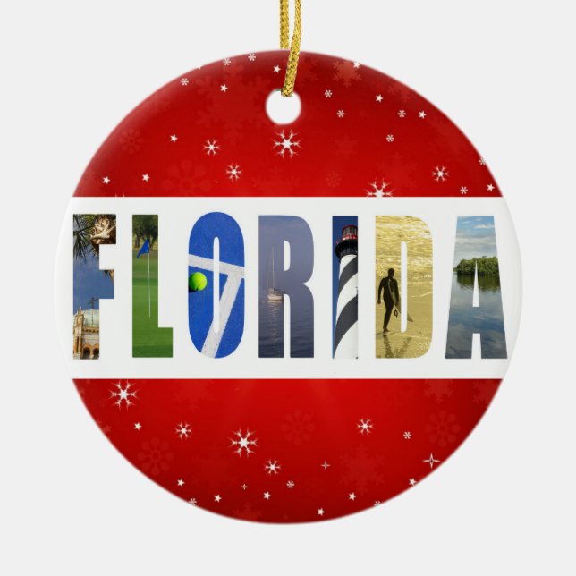 Florida Travel Foton jul Julgransprydnad Keramik (Framsidan)