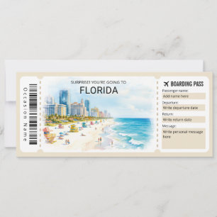 Florida Tripp Ombordstigningskort Biljett Inbjudningar