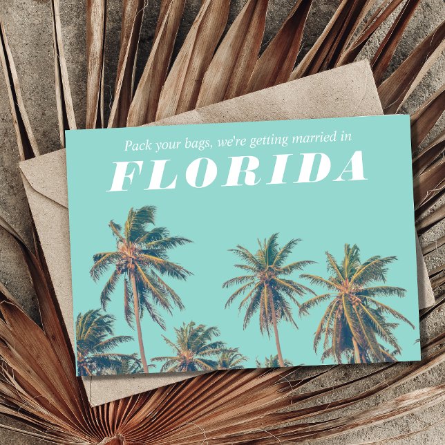 Florida Tropical Beach Wedding Spara datumet Meddelande Vykort (Skapare uppladdad)