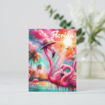 Florida Tropical Rosa Flamingos Handflatan Träd So