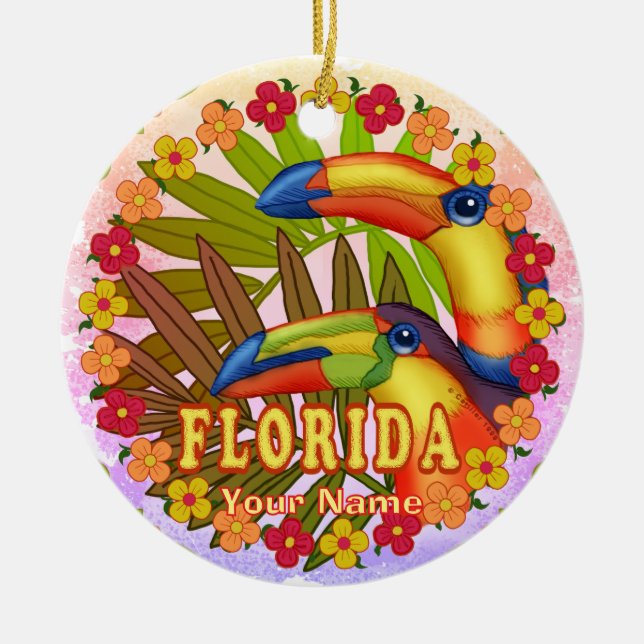 Florida Tukaner  Julgransprydnad Keramik (Framsidan)