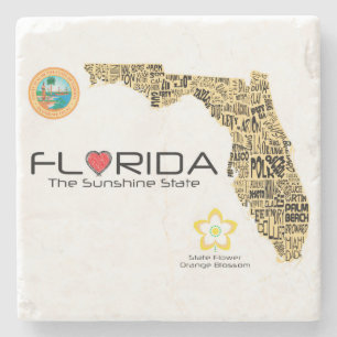 Florida underlägg den statliga kartan med alla