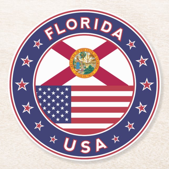 Florida Underlägg Papper Rund (Framsidan)