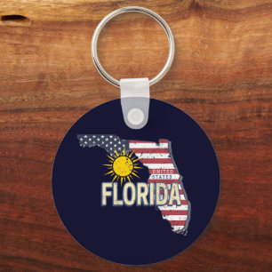 Florida United Stater Retro Karta Vintage USA Nyckelring