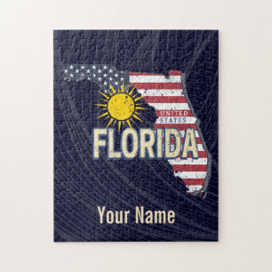 Florida United Stater Retro Karta Vintage USA Pussel