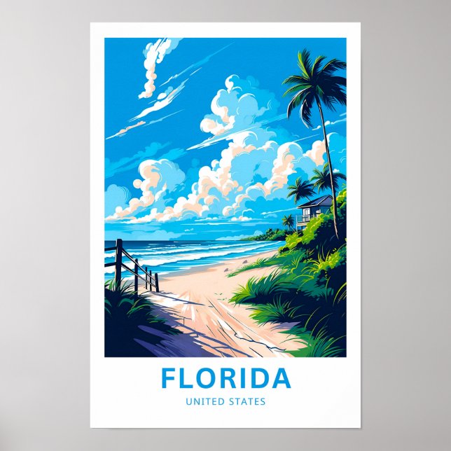 Florida United Stater Travel Print Poster (Framsidan)