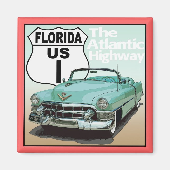 Florida US Route 1 - Atlantmotorvägen Magnet (Framsidan)