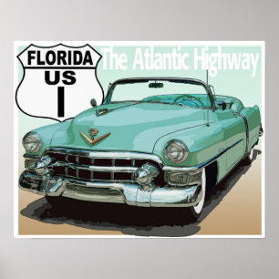 Florida US Route 1 - Atlantmotorvägen Poster