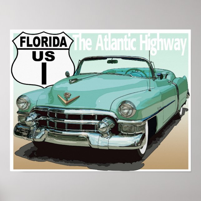 Florida US Route 1 - Atlantmotorvägen Poster (Framsidan)