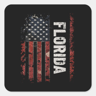 Florida USA flagga Fyrkantigt Klistermärke