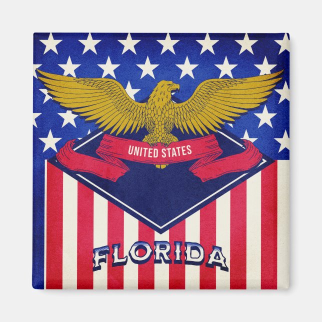 Florida USA flagga Magnet (Framsidan)