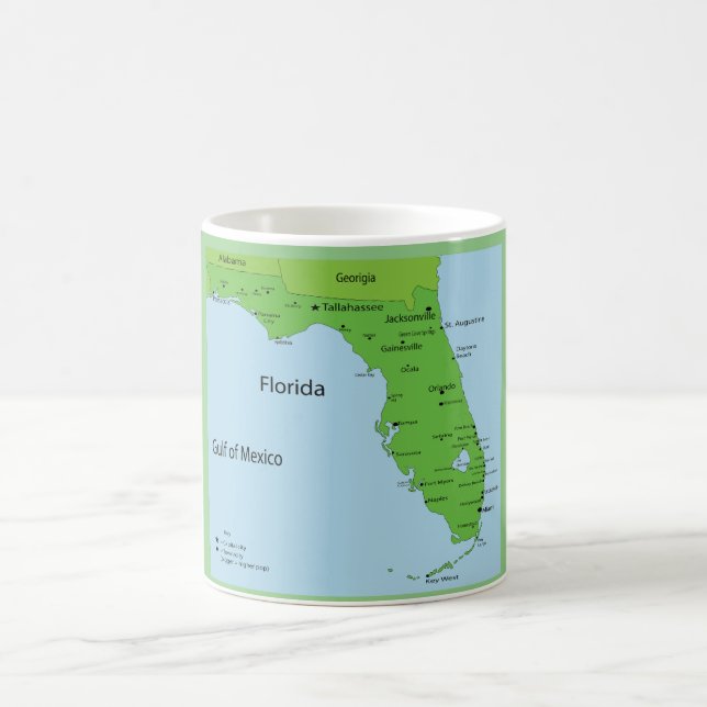 Florida USA Karta - Bukt i Mexiko Kaffemugg (Center)
