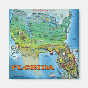 Florida USA karta Magnet