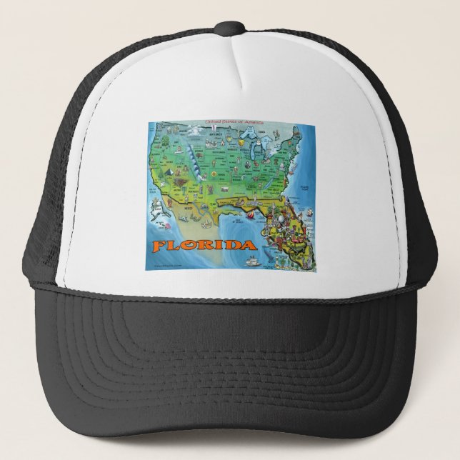 Florida USA Karta Truckerkeps (Framsida)