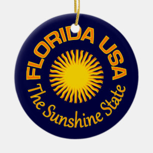Florida USA-prydnadsföremål - anpassa Julgransprydnad Keramik