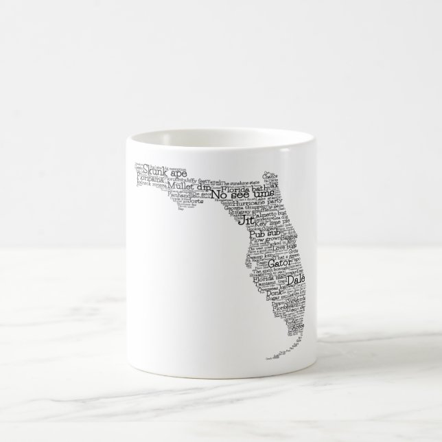Florida USA Slang Ord Art Karta Coffee Mugg (Center)