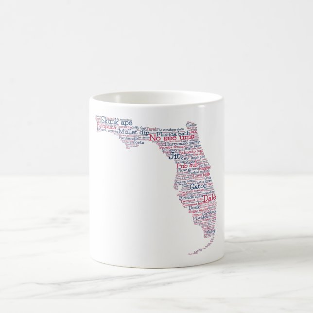 Florida USA Slang Ord Art Karta Coffee Mugg (Center)