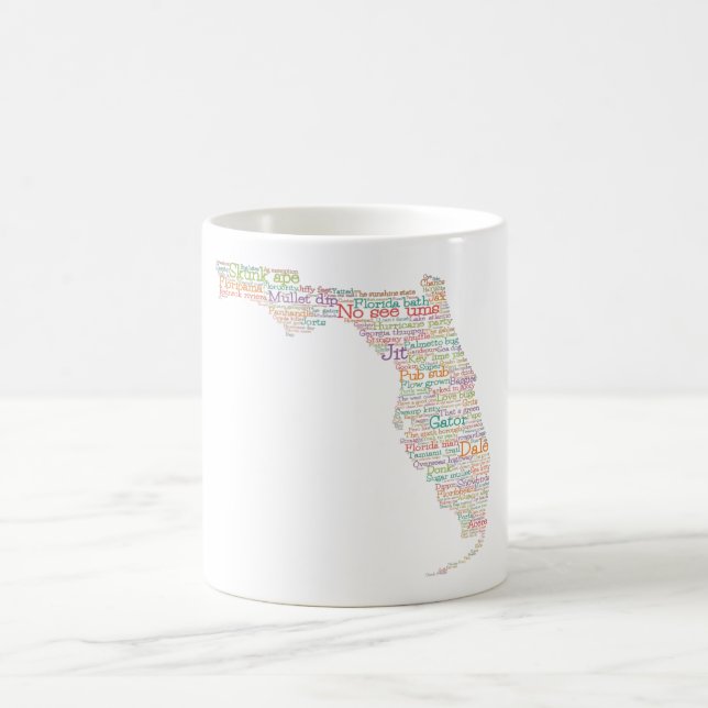 Florida USA Slang Ord Art Karta  Kaffemugg (Center)