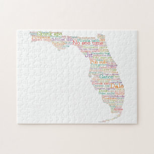 Florida USA Slang Ord Art Karta Pussel
