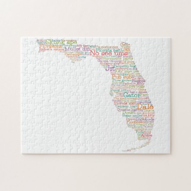 Florida USA Slang Ord Art Karta Pussel (Horisontell)