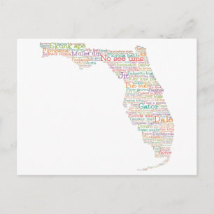Florida USA Slang Word Art Kart Postkort Vykort