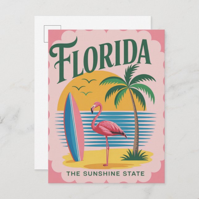 Florida USA Vintage Travel Vykort (Fram/baksida)