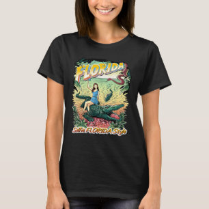 Florida Vacation Selfie Travel Alligator Selfie T Shirt