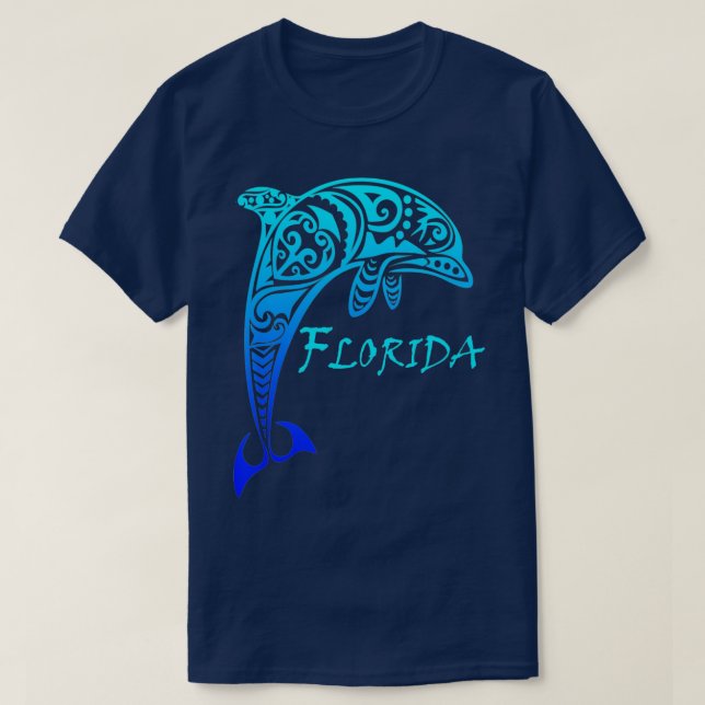 Florida Vacation Vintage Retro Dolphin T Shirt (Design framsida)