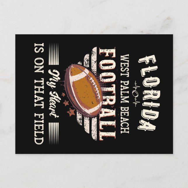 Florida Väster Handflatan Beach American Football Vykort (Framsida)