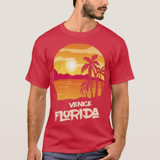 Florida Venice Vacation Handflatan träd Ocean Surf T Shirt