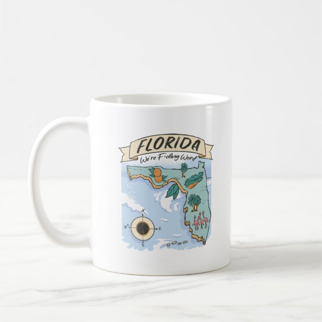FLORIDA VI ÄR F*CKING KONSTIG FÖRENADE STATER KART KAFFEMUGG (Vänster)