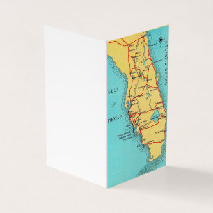 Florida Vintage Colorful Karta Note-kort Kort