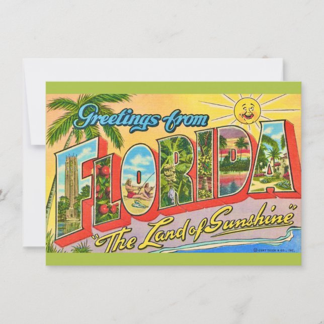 Florida Vintage Hälsning Flytta Announcement (Framsida)