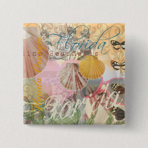 Florida Vintage resor Beach Seashell Snäcka Art Knapp