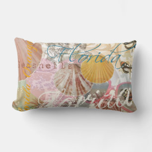 Florida Vintage resor Beach Seashell Snäcka Art Lumbarkudde