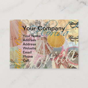 Florida Vintage resor Beach Seashell Snäcka Art Visitkort