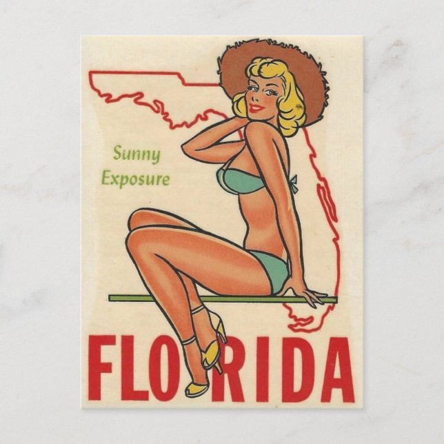 FLORIDA VINTAGE RESOR POSTCARD VYKORT (Framsida)
