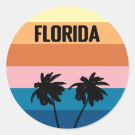 Florida Vintage Sunset Handflatan Träd Travel Resa Runt Klistermärke
