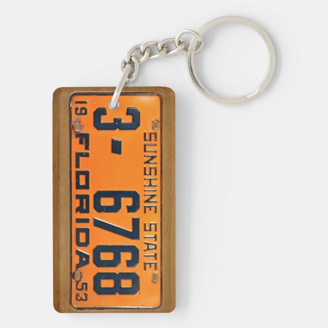 Florida vintageregistreringsskylt 1953 Keychain (Baksidan)