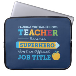 Florida Virtual School Lärare Superhjälte Laptop Fodral