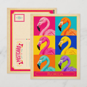 Florida vykort Florida Flamingo Vintage Popkonst