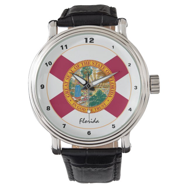 Florida watch, Florida flagga, mode /design Armbandsur (Framsida)