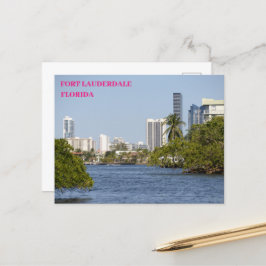 Florida Waterway till Byggnad Fort Lauderdale Vykort