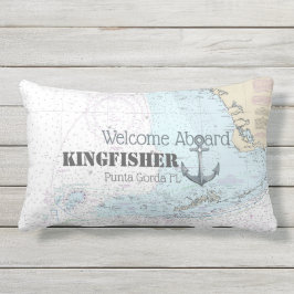 Florida Welcome Aboard Boat Namn Chart + Anchor Lumbarkudde