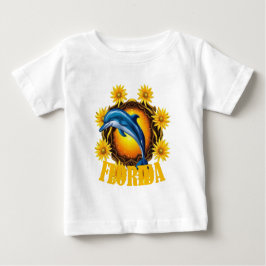 Florida Wildflowers And Cartoon Of A Porpoise T Shirt