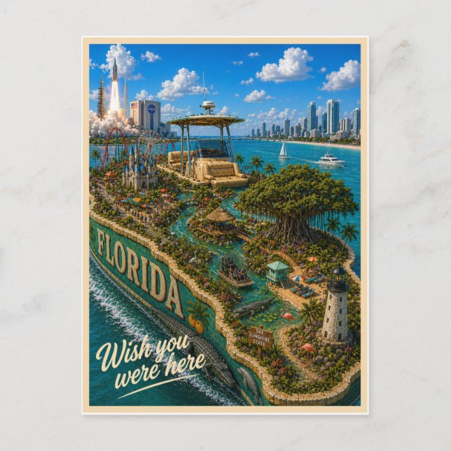 Florida | Wish You Were Here | Statserie Vykort (Framsida)